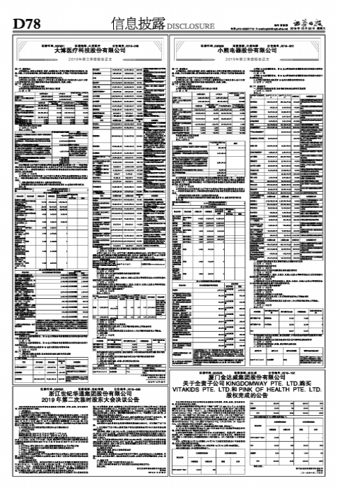 厦门金达威集团股份有限公司关于全资子公司KINGDOMWAY PTE. LTD.购买VITAKIDS PTE. LTD.和PINK OF HEALTH PTE. LTD.股权完成的公告