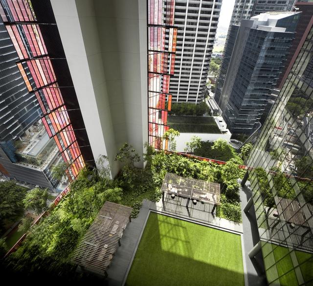 酒店设计鉴赏 | 新加坡绿洲酒店——城市高楼中的红翠绿塔