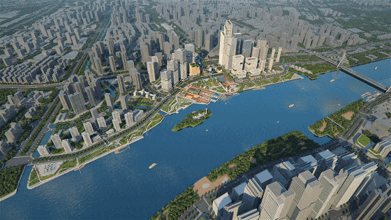 在广州船厂滨水工业遗址上，打造了TOD城市综合体“湾区未来港”