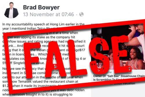 新加坡政府首次援引“反假新闻法”，促政客更正社交媒体贴文