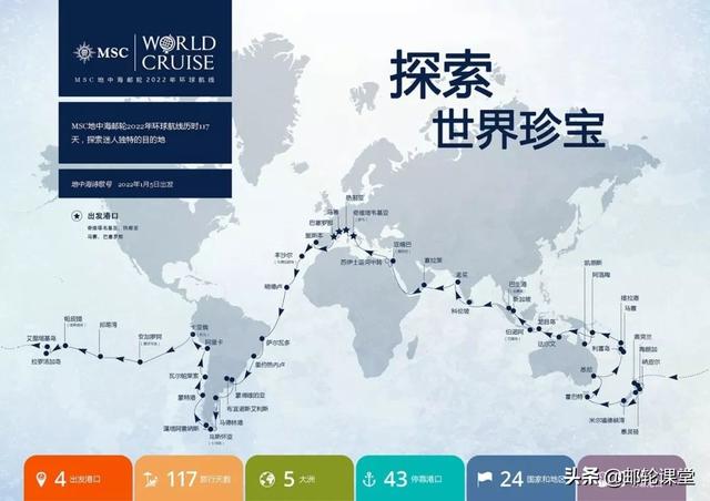 MSC地中海邮轮2022年117天环球航线正式开售