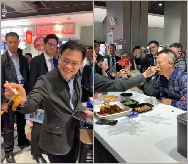 除了给食客喂饭，泰国副总理朱林这次来进博会还做了哪件事？