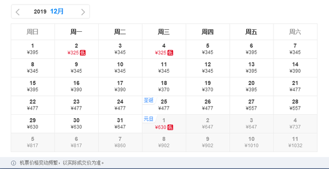 机票白菜价！最低135元！12月从西安出发玩转国内外