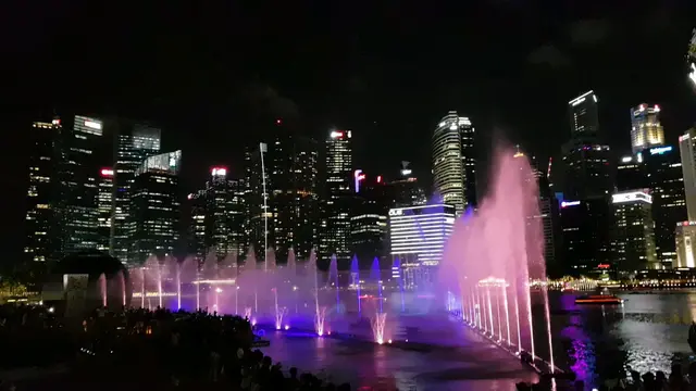 绝美新加坡金沙灯光秀，0：32秒是巅峰，千万别错过！😄😄