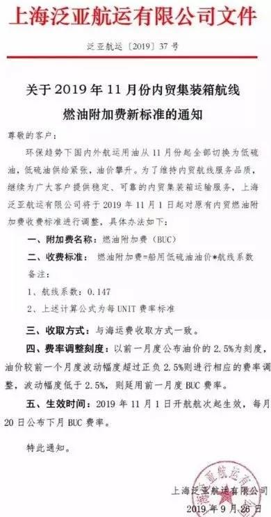 最新各大船公司THC费率调整和停航通知，附：各船公司LSS征收通知