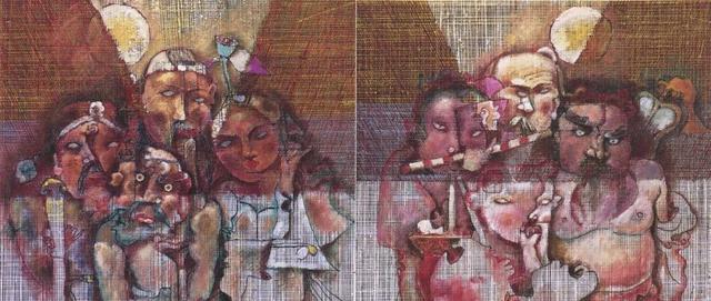 布上赋彩，中华古有此技 | 观石虎先生90年代油画作品