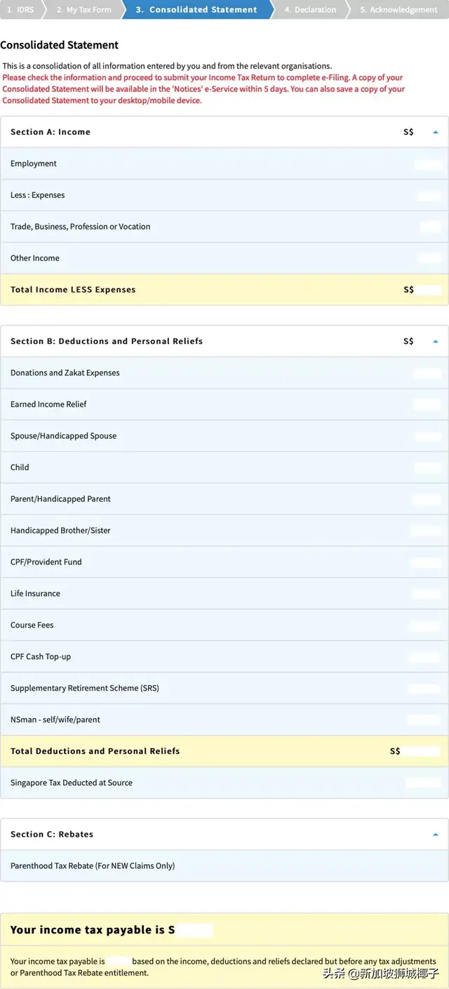 2020年新加坡报税季来啦，看看你要交多少钱？