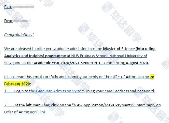 捷报 | 新加坡国立大学市场营销硕士发offer啦