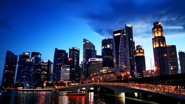 新加坡的CBD夜景