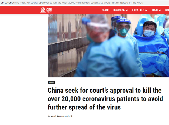 中国政府为控制疫情要杀2万人？这谣言被美国知名辟谣网站直接拿下
