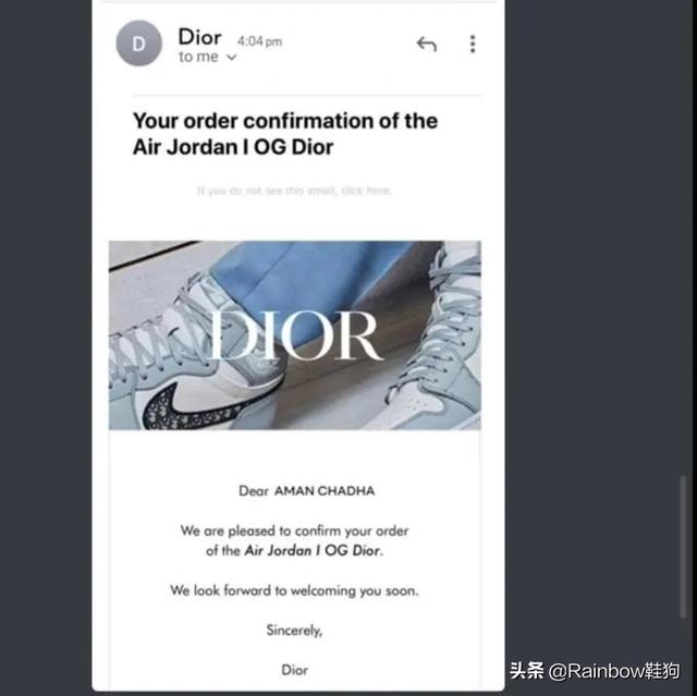 Dior x AJ1四月微信登记全民皆可冲 海量迪奥AJ1上脚美图赏析