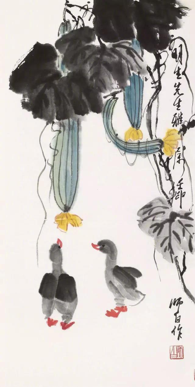 娄师白及其动静结合的清凉丝瓜画