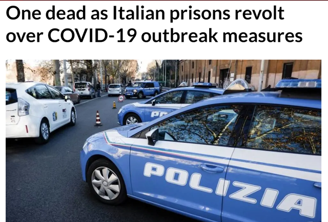 不满新冠肺炎疫情新规，意大利多所监狱发生暴动事件，有囚犯死亡