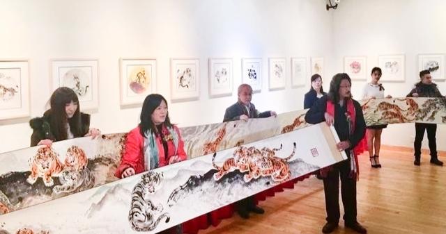 “呼啸生辉枫情万里”写意虎名家邢春来国际画展加拿大展隆重开幕