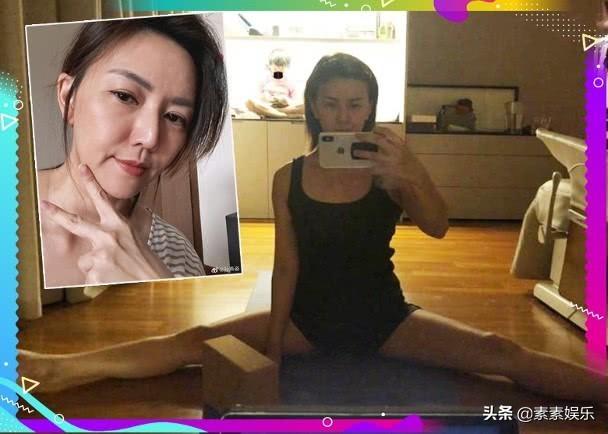 孙燕姿家中做瑜伽，女儿罕见漂亮出镜，学妈妈劈腿做高难度动作