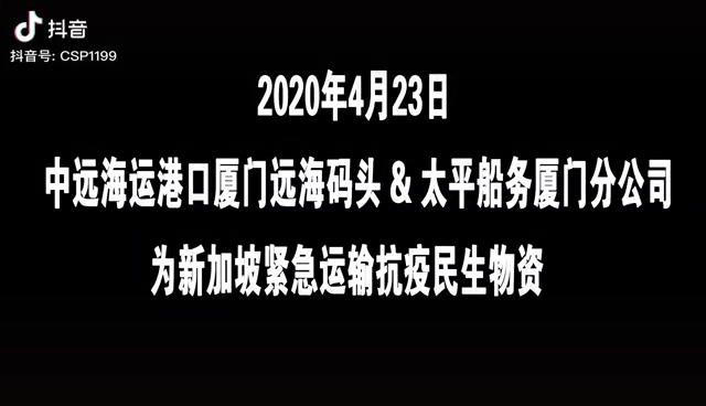 视频全记录：出口新加坡战“疫”民生物资从CSP厦门远海码头启航