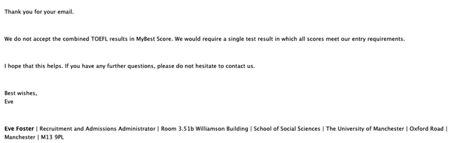 英国、香港、新加坡法学院接受托福拼分（MyBest Score）吗？