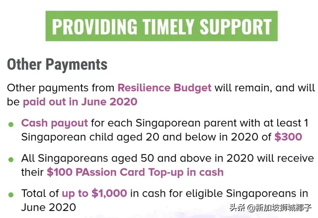 深扒新加坡最新补贴配套，部分PR和长期准证也有现金拿！
