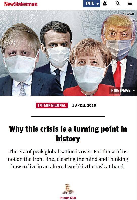 为何说此次新冠疫情危机将成为历史的转折点？