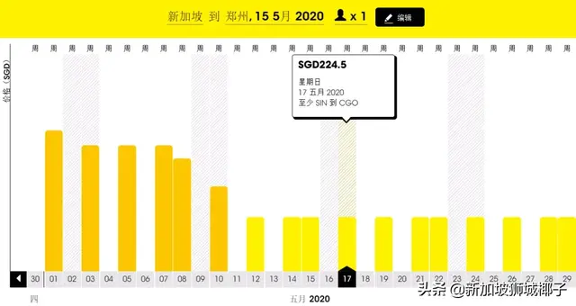 5月从新加坡飞中国多个城市的航班，机票120新币起！