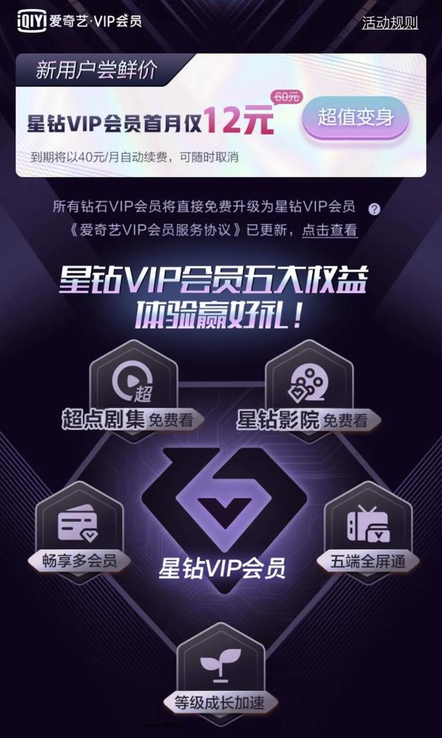 爱奇艺首推星钻VIP，流媒体的收费策略有最优解吗？