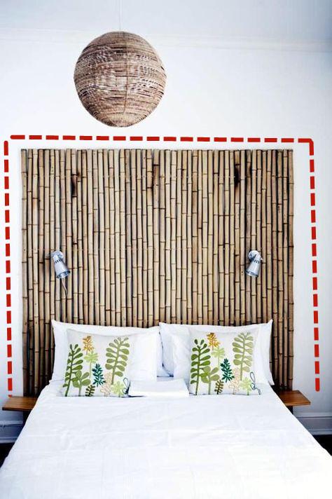 学学泰国床头别贴墙纸了，一根根竹子排一排，造型别致丝毫不土气