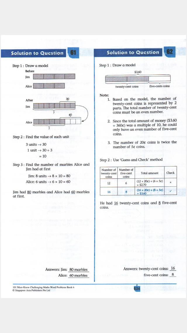 【免费下载】新加坡数学应用题练习册1-6