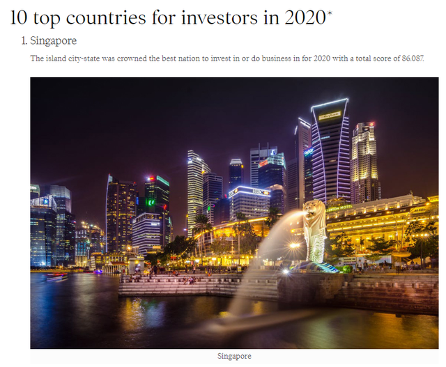 疫情后最值得投资的国家：新加坡排名第一