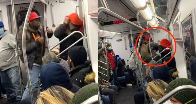 纽约地铁亚裔男戴口罩咳嗽，被未戴口罩黑人胖揍40拳，打到站不稳