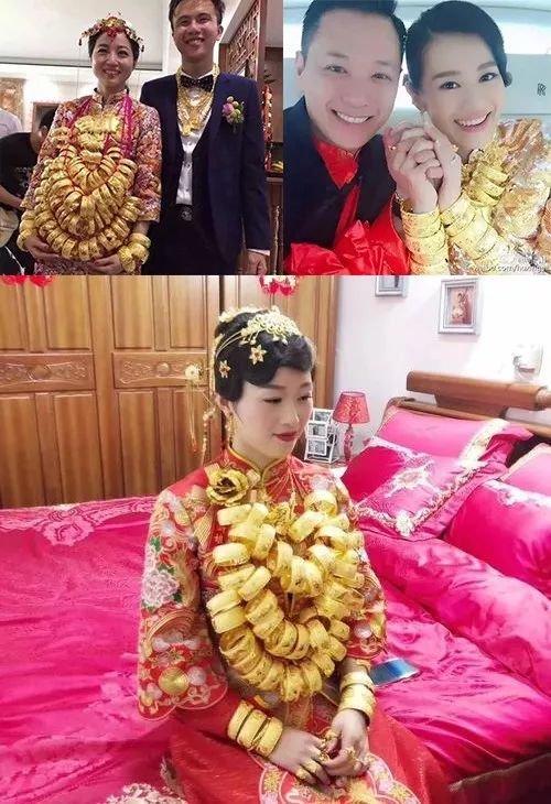 福建广东的新娘，为啥要在身上挂这么多黄金，这种奢靡婚俗来自哪