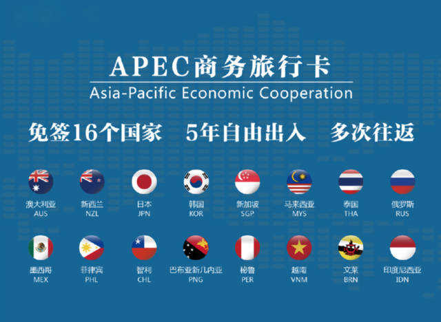 不用签证，APEC商务旅行卡，说走就走16个国
