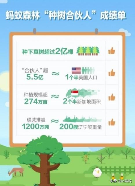 支付宝：5.5 亿人“种树”超 2 亿棵，面积相于 2.5 个新加坡