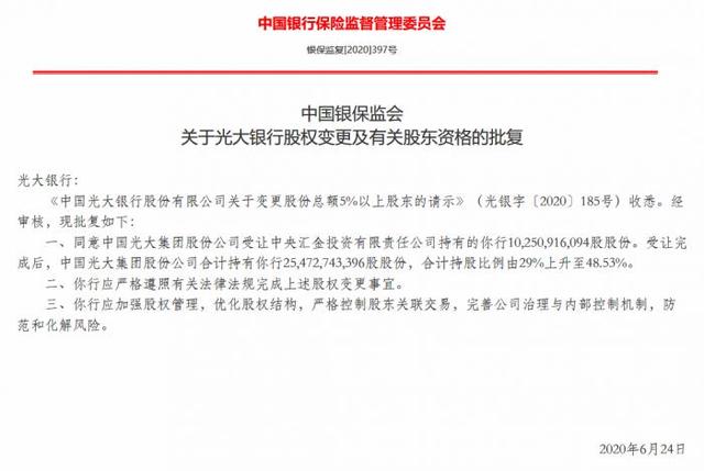 13年后银行控股权再归光大集团 引发金融控股集团“国家队”整体上市猜想