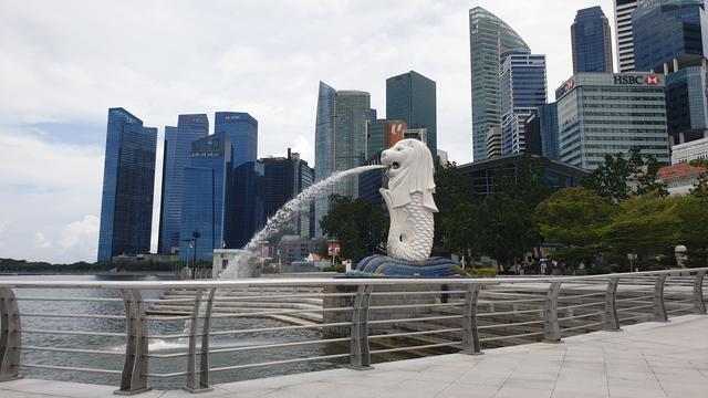 坐标：新加坡滨海湾(Marina Bay),疫情期间游客超少，千载难逢