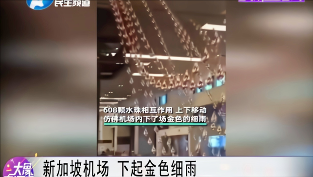 新加坡机场，下起金色细雨