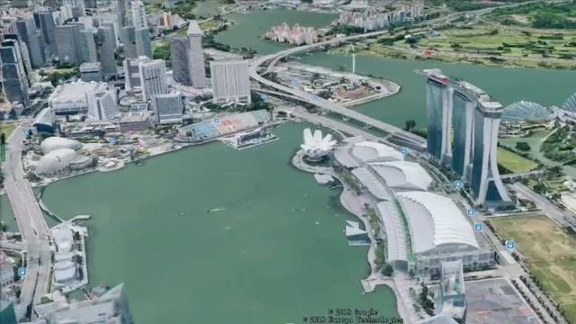 航拍花园城市新加坡，华人占大多数，放在国内能上一线城市吗？