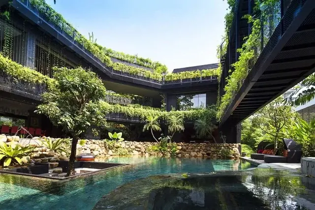 人与自然的关系的诠释；那些与自然合二为一的人居景观