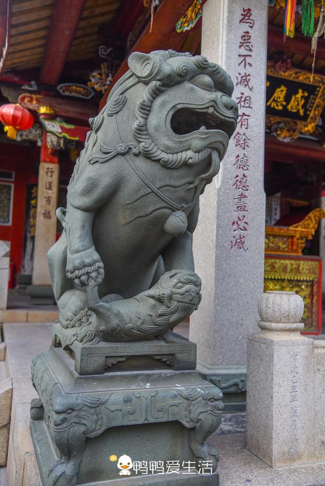 石狮永宁卫城隍庙内有独特石狮子，“脚踩”LV，游客啧啧称奇