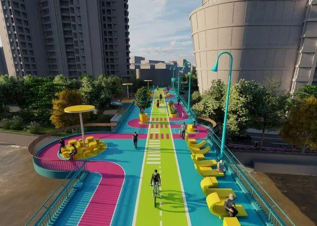 色彩点缀下的公共空间，也能成为城市的终极流量