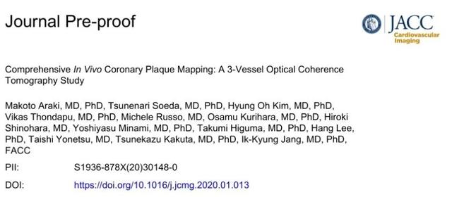 JACC研究速递：OCT描绘冠脉病变分布地貌图｜安贞心语