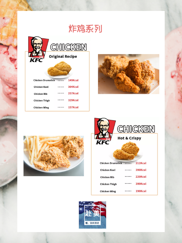 了解一下，KFC的热量表