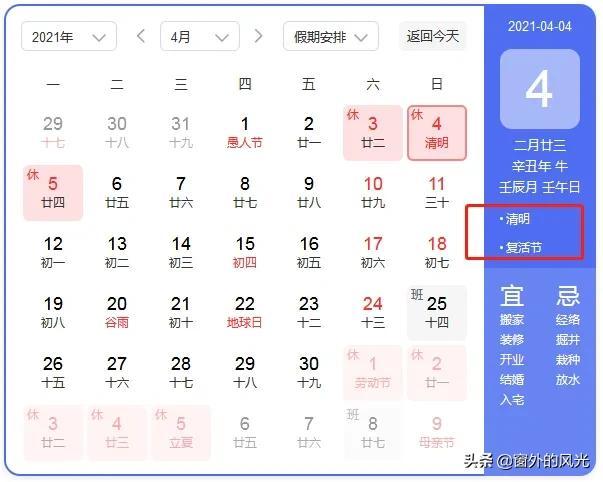 2021年清明节巧遇西方复活节