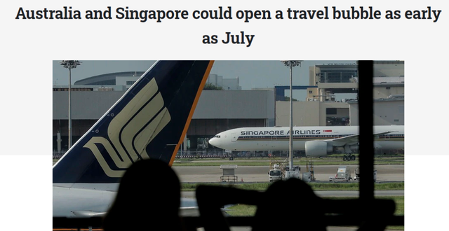 澳洲和新加坡“旅行互通”最快7月执行，留学生和商旅人士将返澳