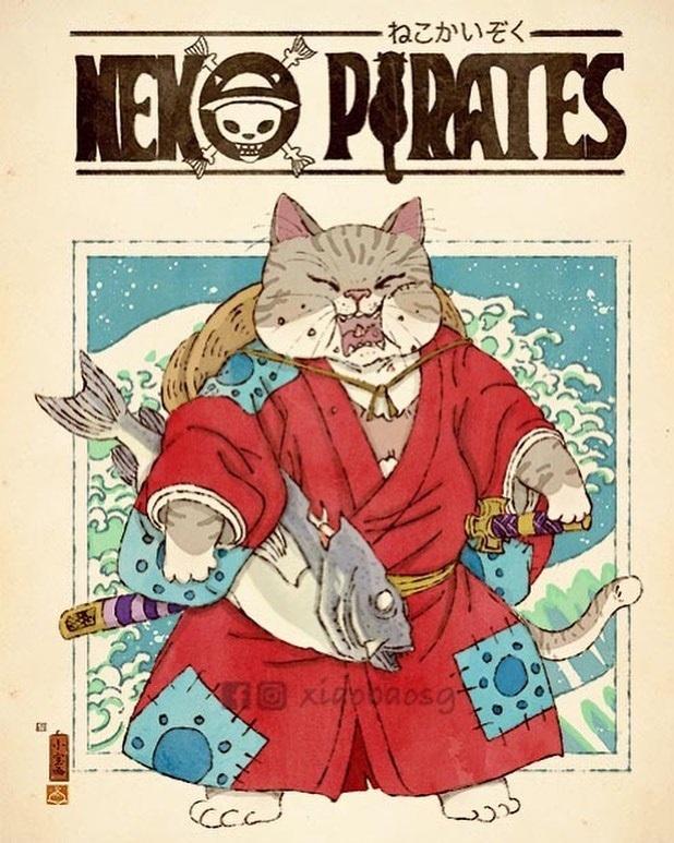当动漫人物全员化身喵星人！路飞难改吃货本性，祢豆子颜值最高