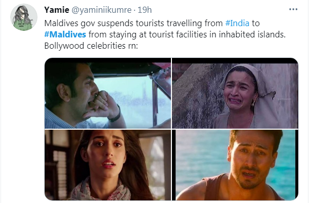 疫情海啸吞没印度，宝莱坞明星却扎堆马尔代夫度假，网友发图泄愤