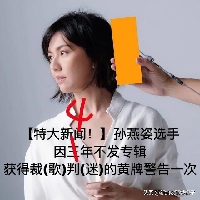 喂，说孙燕姿是新加坡“冷门歌手”的那位，已被“黄牌警告”