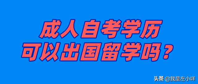 成人自考学历可以出国留学吗？
