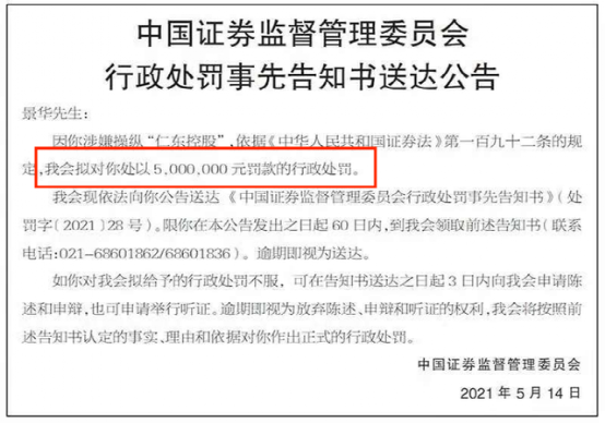 操纵股票！又一牛散“栽了”,曾自称“5万炒到2个亿”……