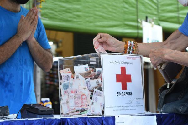 新加坡红十字会为帮助印度应对新冠疫情举办筹款活动