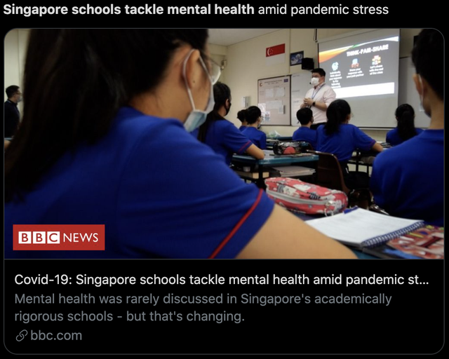 新加坡针对疫情下青少年心理健康问题开新课